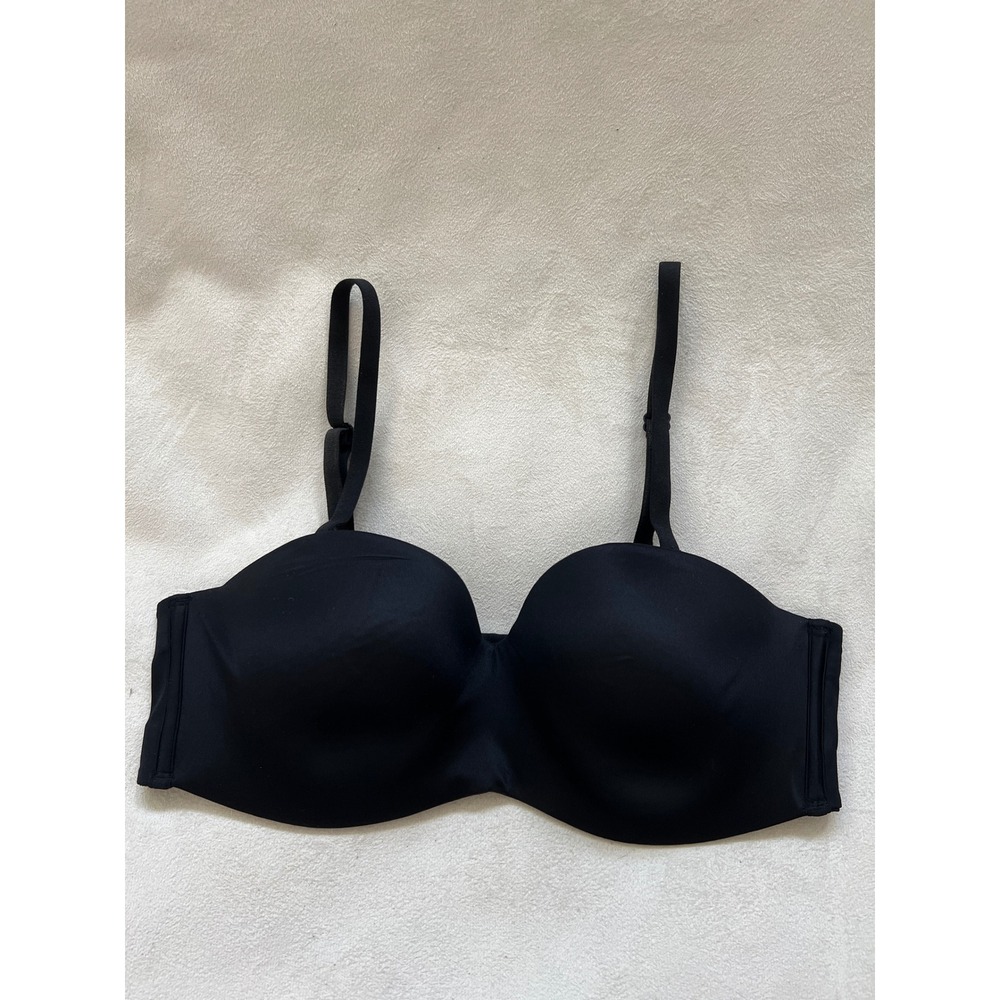Victorias Secret PINK Strapless Lightly Lined Multi Way Bra Black 36D 357822-QB4